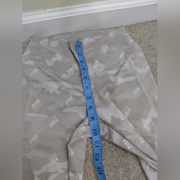 Pink Patterned Leggings in Beige and White Size S - Picture 3 of 8